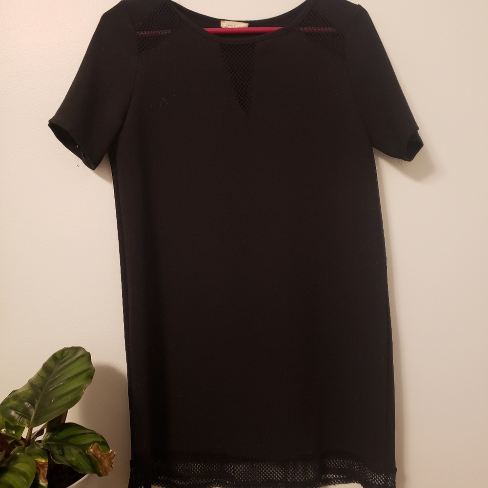 Black and mash mini dress